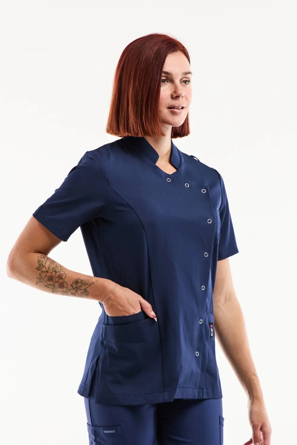 Aelin Aurelia Blouse Médicale Femme Marine Stretch