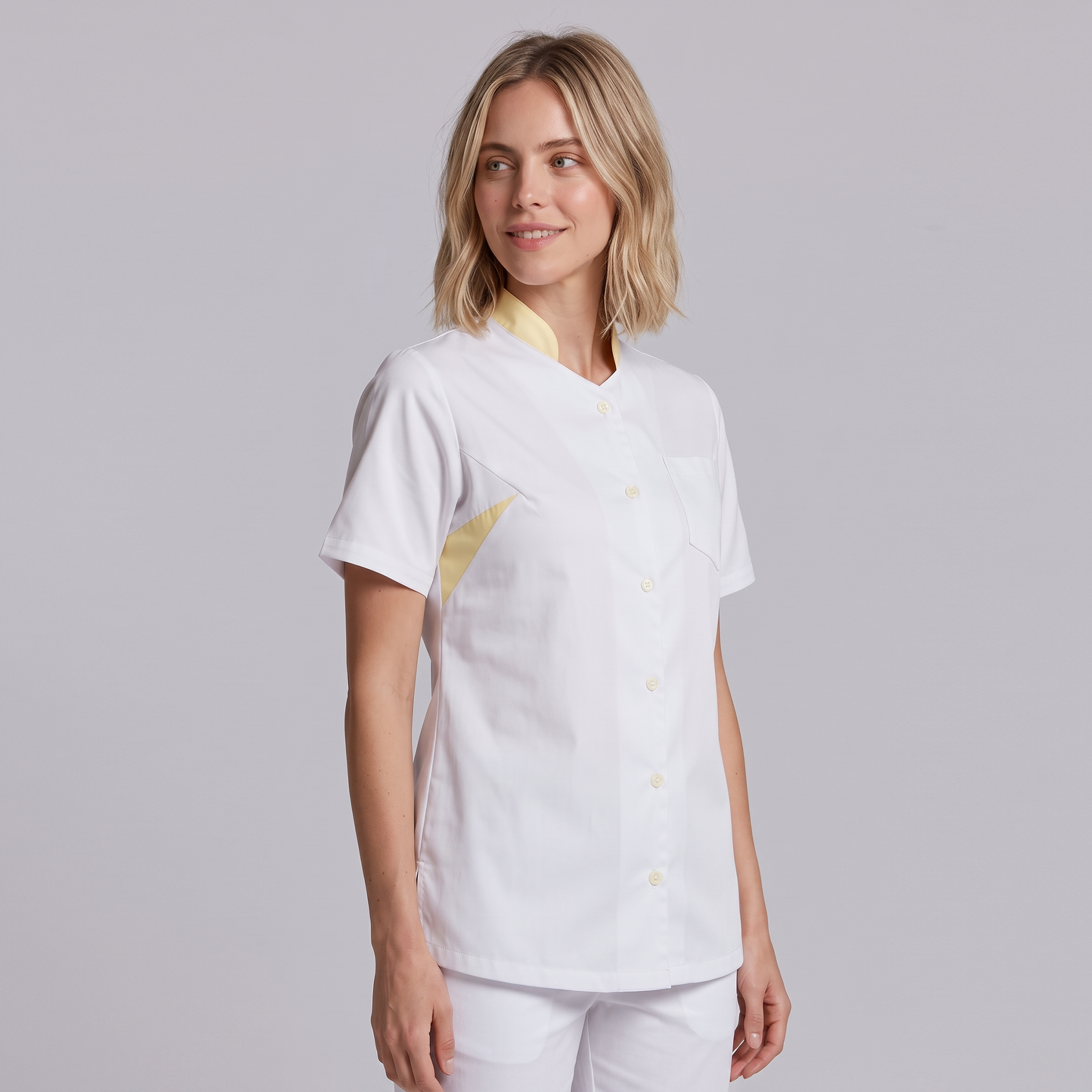 GARY'S Milan blouse de travail femme piqué rose tailles larges