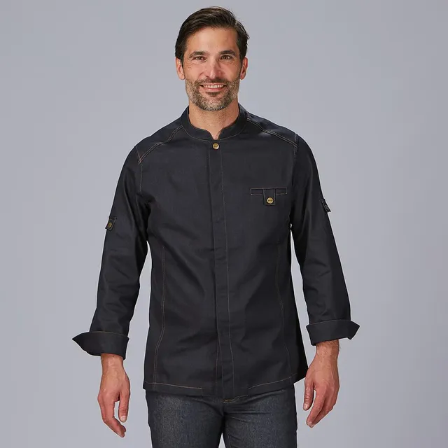GARY'S Moran veste cuisine denim stretch marine
