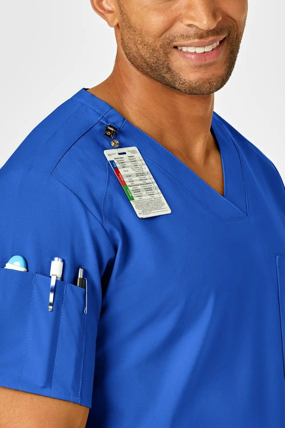 Aelin LUCA W123 tenue médicale Bleu royal homme microfibre