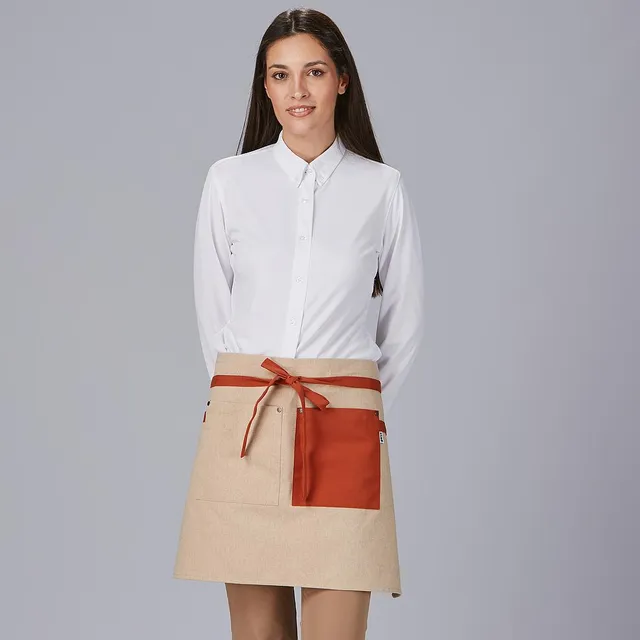 Gary's Aprons tablier court gris poches toile 45 cm