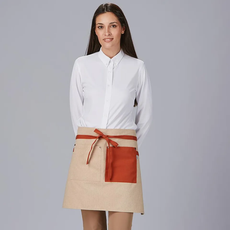 Gary's Aprons tablier court gris poches toile 45 cm