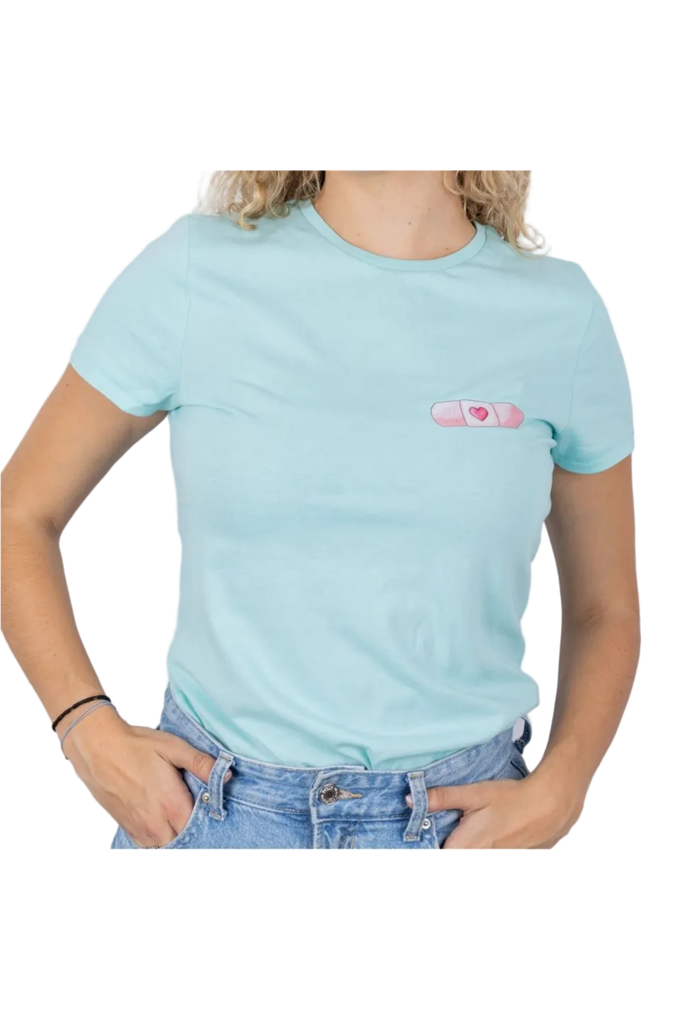 Enfermania Ropa t-shirt femme aqua pansement coton bio M
