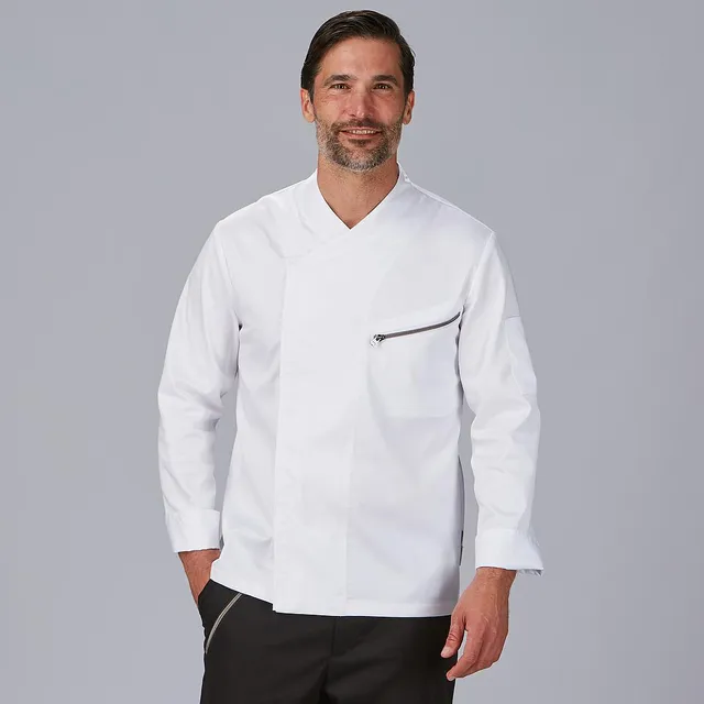 GARY'S Chef Jackets Vico veste cuisine noire satin coton