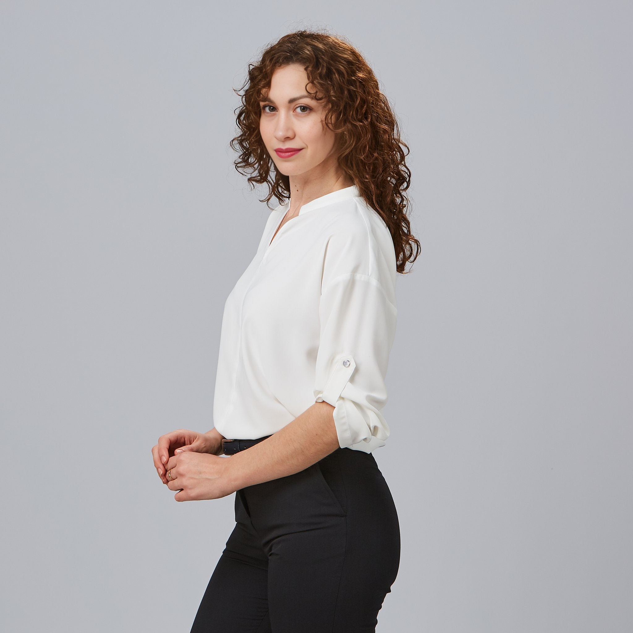 Gary's Blouses chemisier Micaela blanc manches retroussables