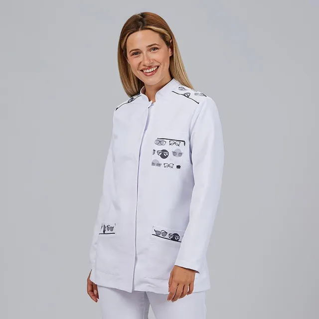 GARY'S Candela Blouse Femme Blanche Col Mao Manches Longues