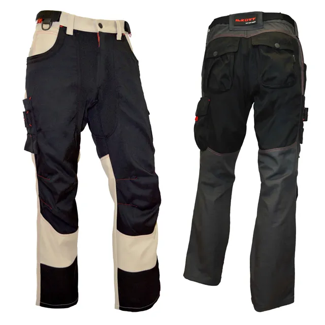 ILKOTT Pantalon travail sans genouillère noir stretch