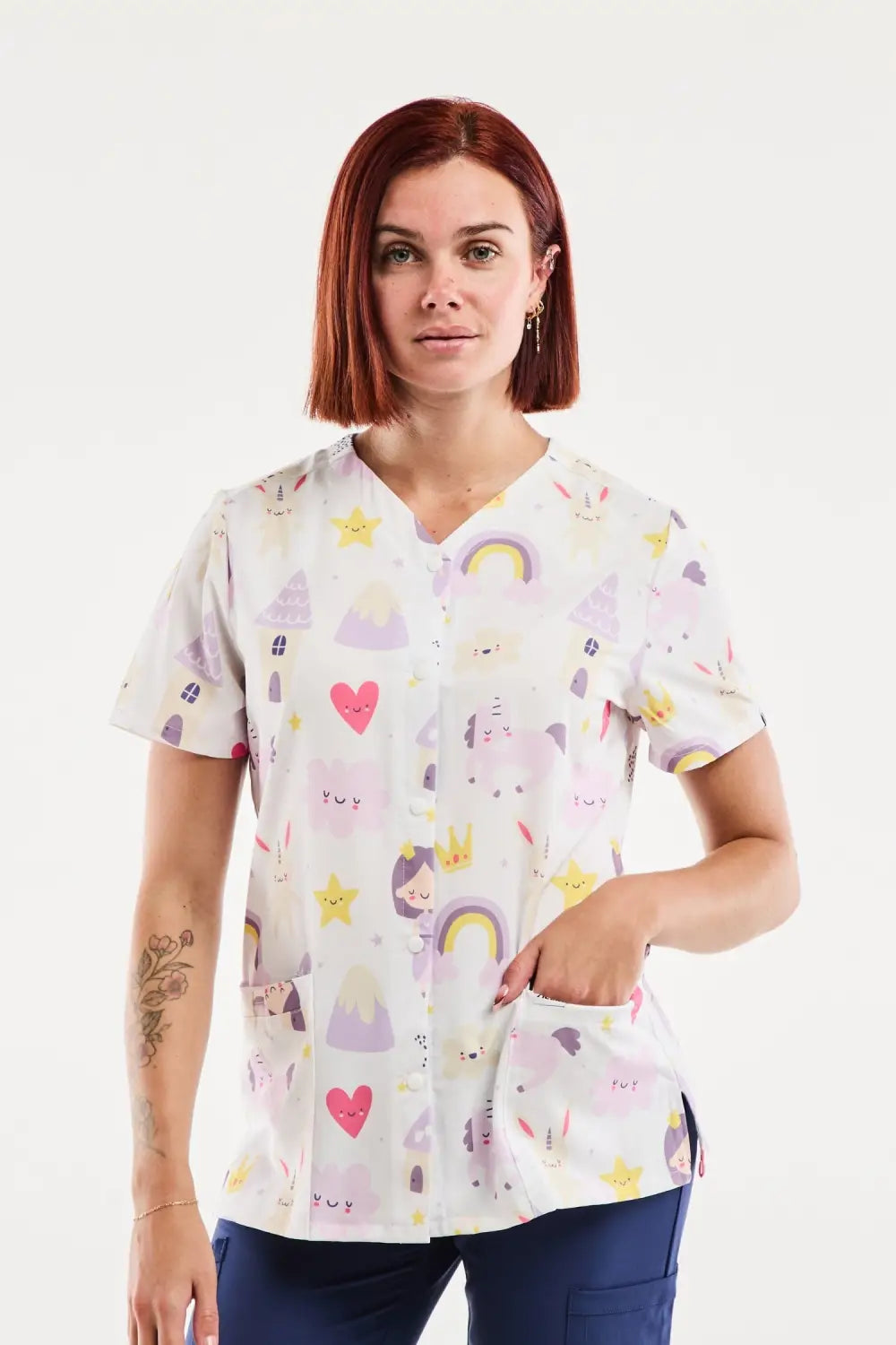Aelin Serena blouse médicale femme licornes stretch