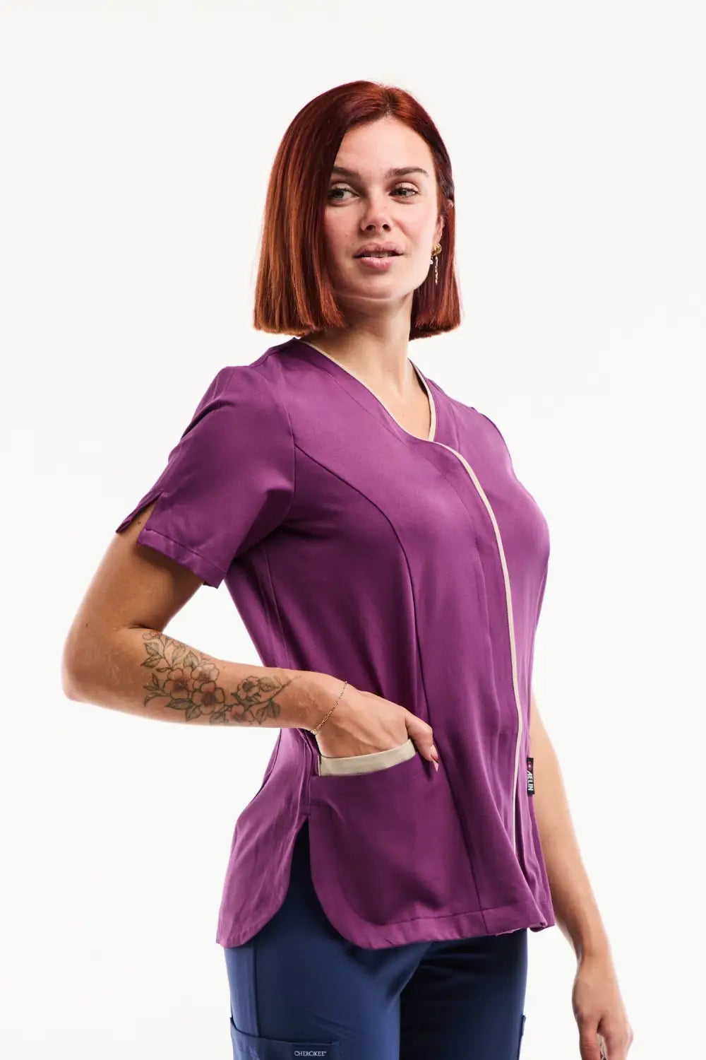 Aelin Serena Blouse Médicale Femme Violet stretch