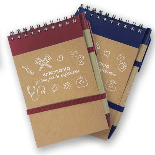 Enfermania bloc notes poche infirmière bleu 70 feuilles recyclées