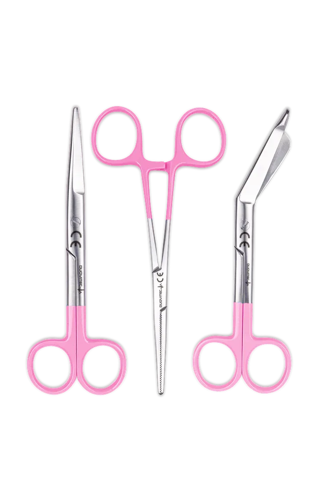 Enfermania Trio lot 3 ciseaux inox Rose