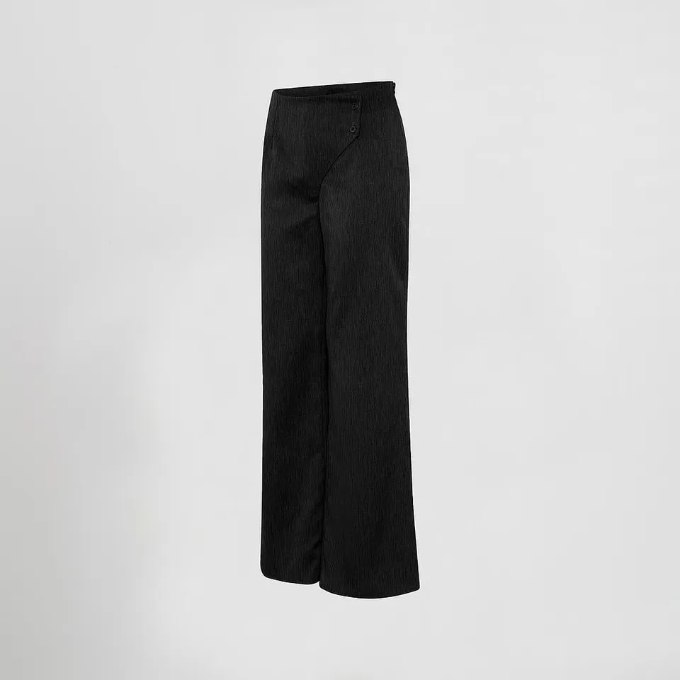 GARY'S Wrap pantalon travail femme noir croisé