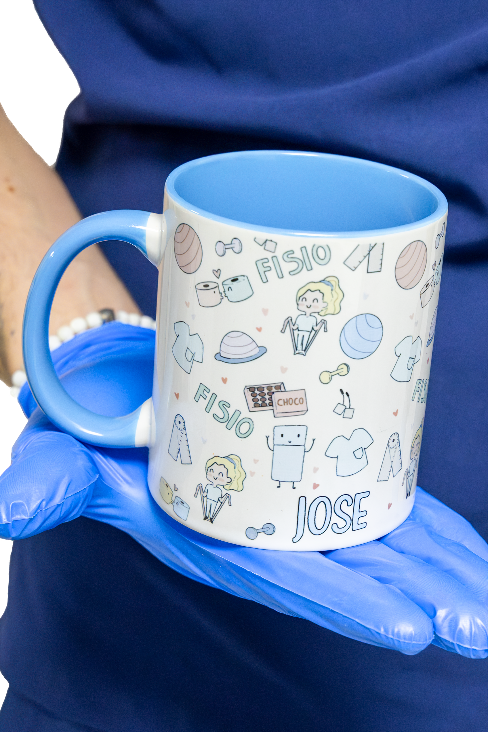 Enfermania Fisio Pastel mug céramique bleu clair 350 ml