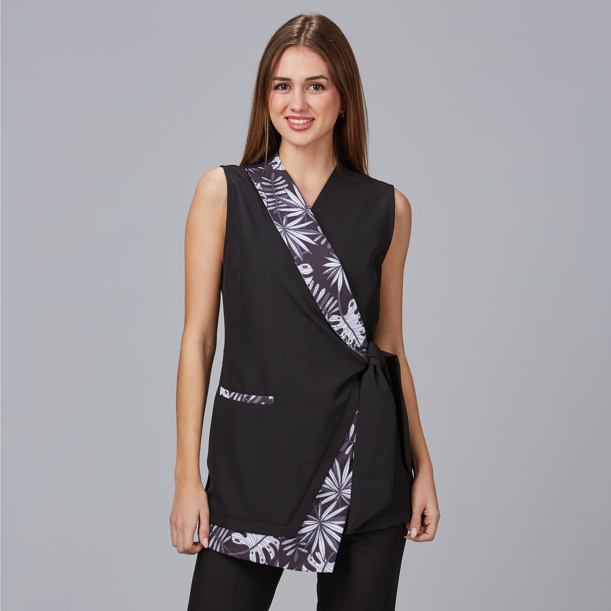 Gary's Ficus Blouse Femme Noir Col Smoking
