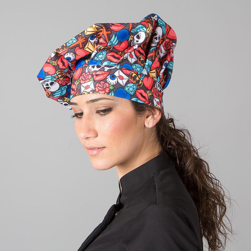 Gary's Classic Chef toque velcro imprimé araignée gris