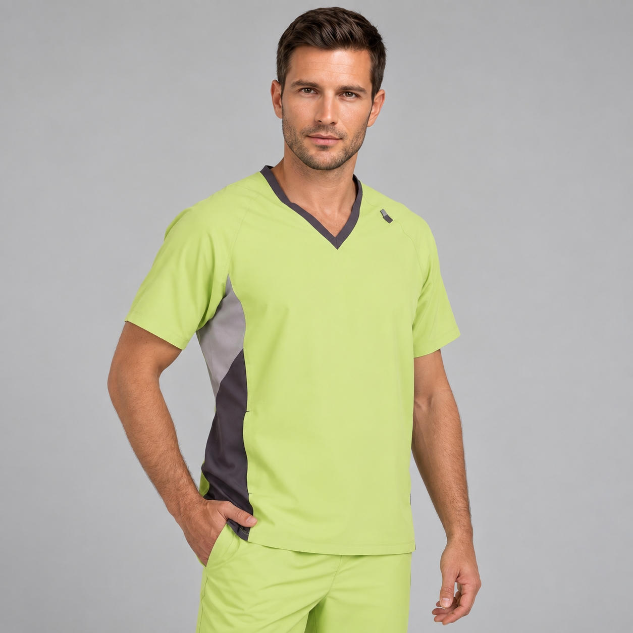 Gary's Alan Veste Médicale Homme Turquoise Microfibre