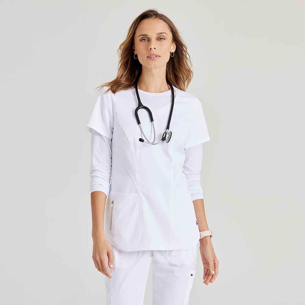 Barco Carly Top blouse médicale blanc col sport