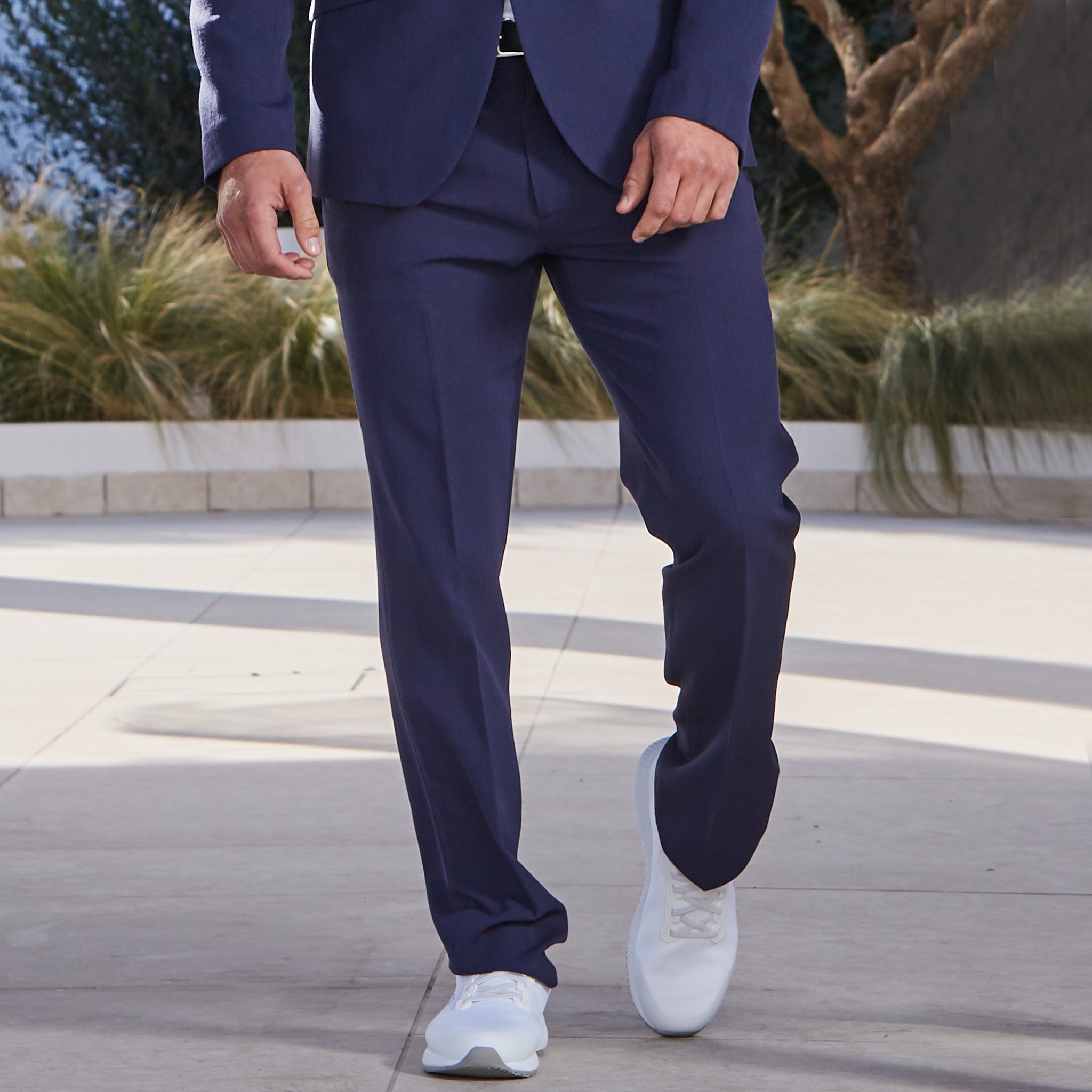 GARY'S Pants X.Linen pantalon costume Marino polyester