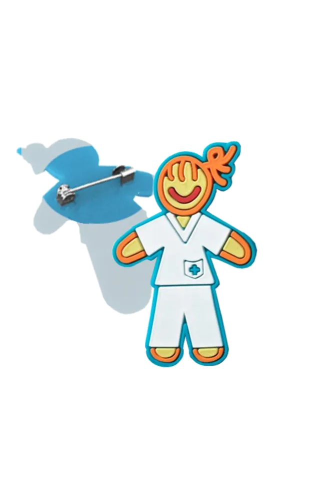 Enfermania Regalos broche infirmière blanche gomme 5 cm