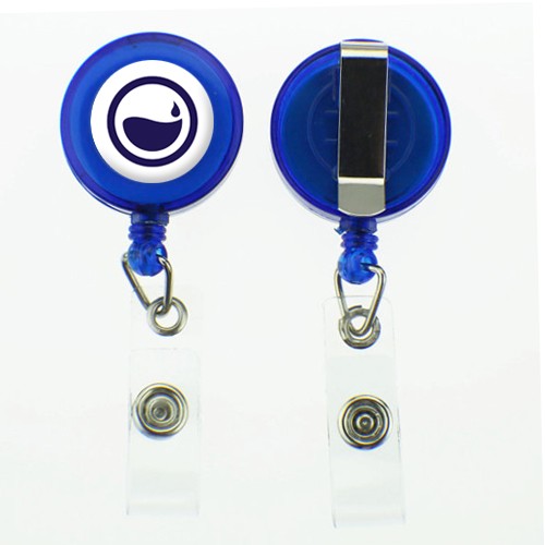 Enfermania Accesorios enrouleur badge rond translucide bleu
