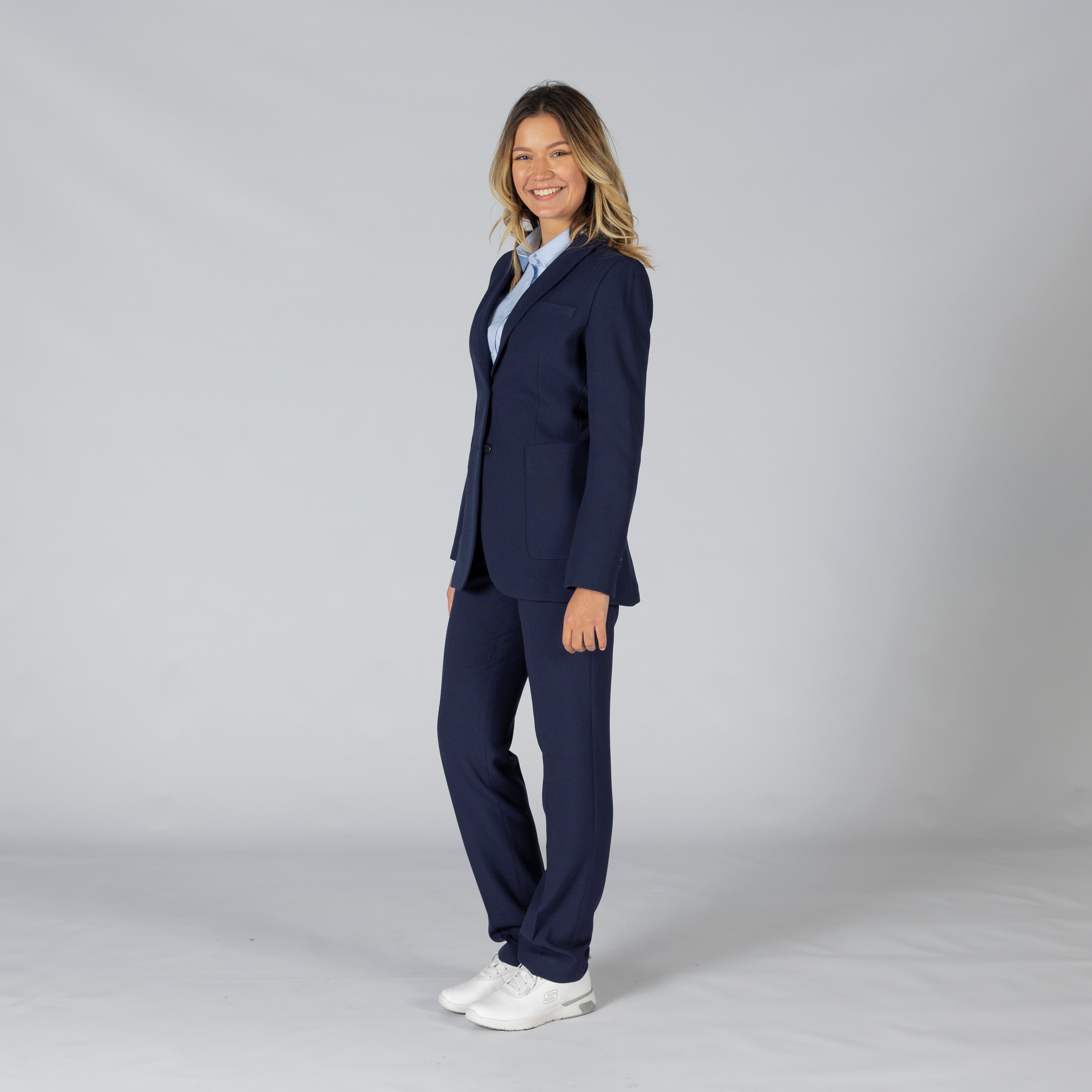 GARY'S Welfare Blazer veste tailleur femme marine laine stretch