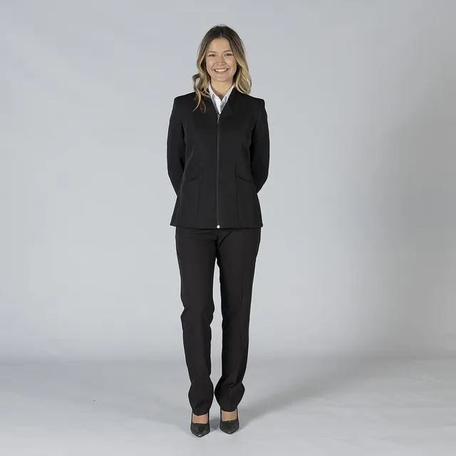 Gary's Trivial blazer femme noir zip col cheminée