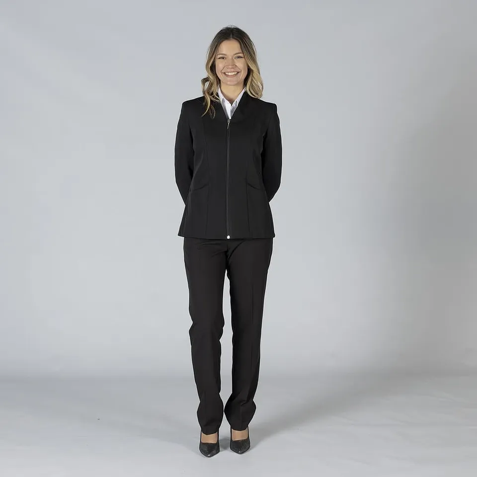 Gary's Trivial blazer femme noir zip col cheminée