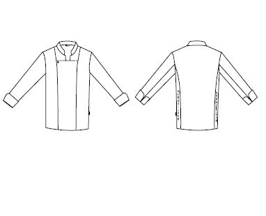 Gary's Serna veste cuisine mixte blanche col mao