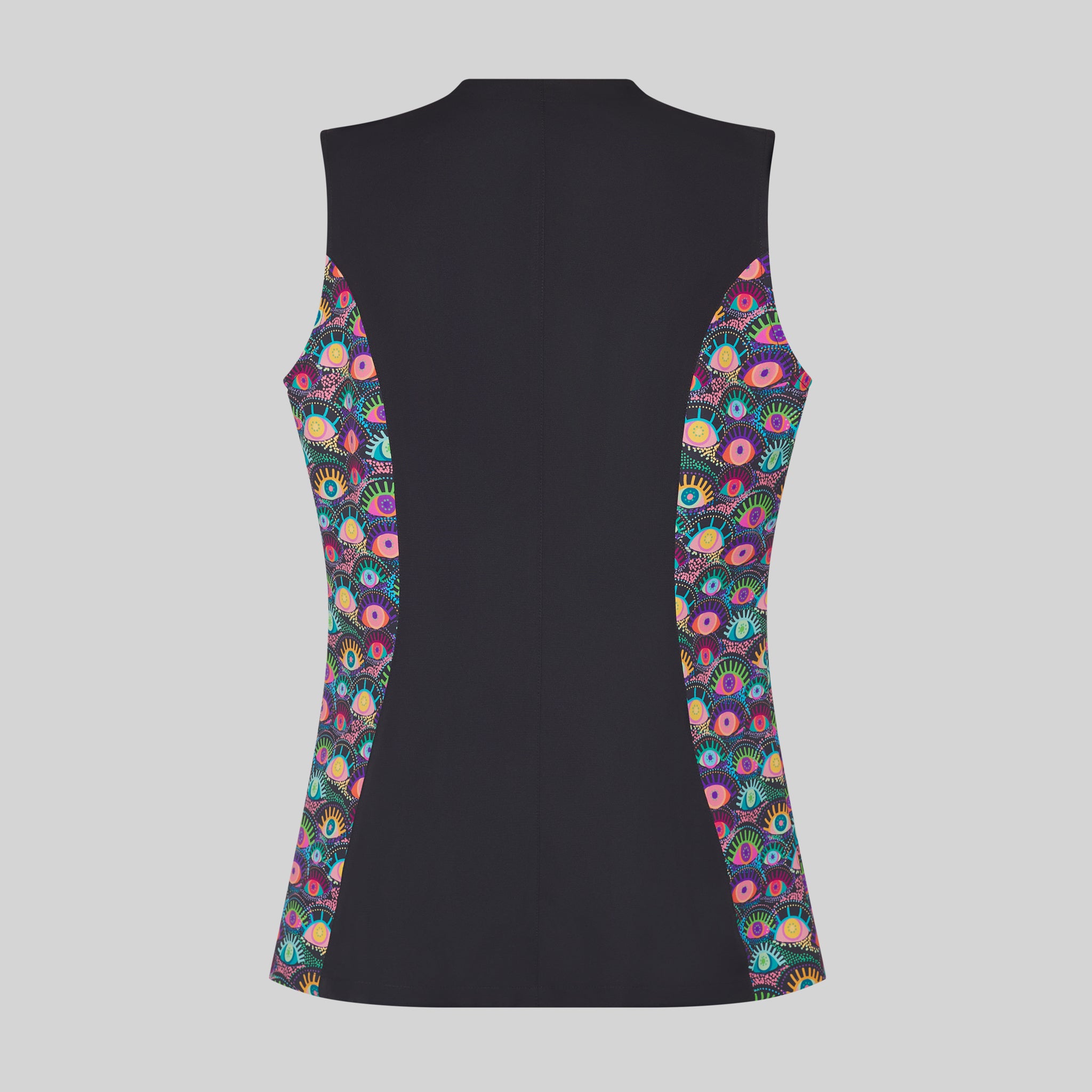 GARY'S Naia Blouse médicale noire sans manches zip