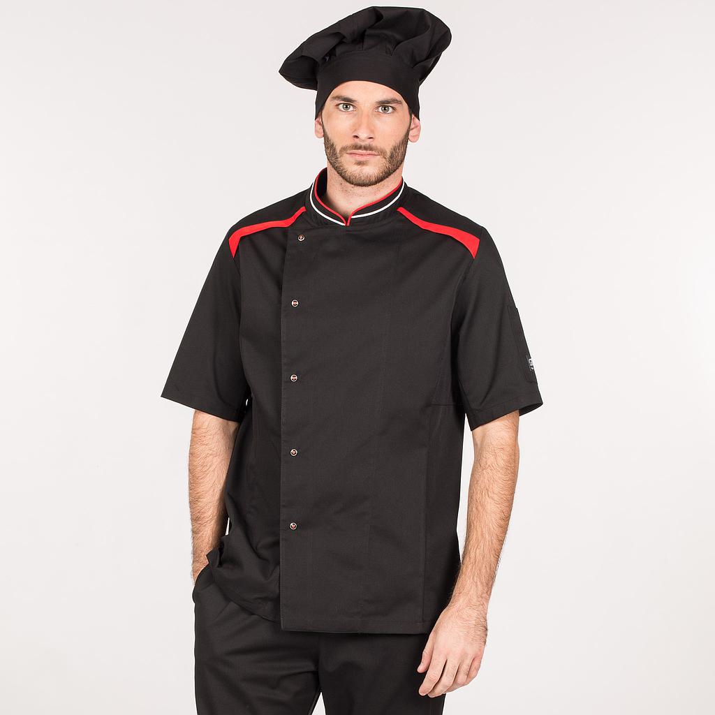 GARY'S Carites veste chef homme noire manches courtes