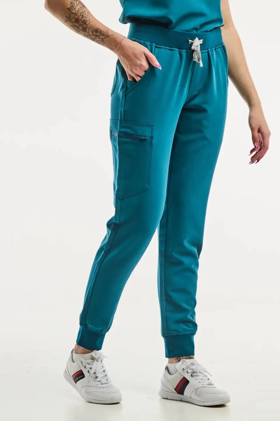 Aelin Paris pantalon médical femme vert turquoise stretch