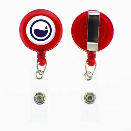 Enfermania Accesorios enrouleur badge rond translucide bleu