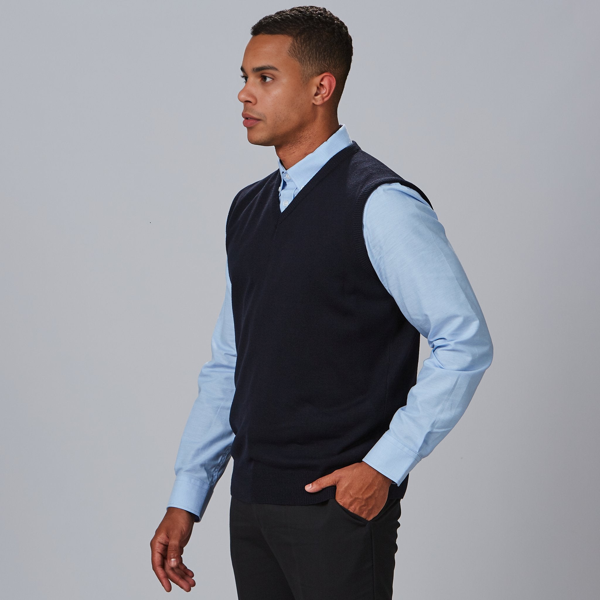 GARY'S Gilet serveur unisexe bordeaux acrylique