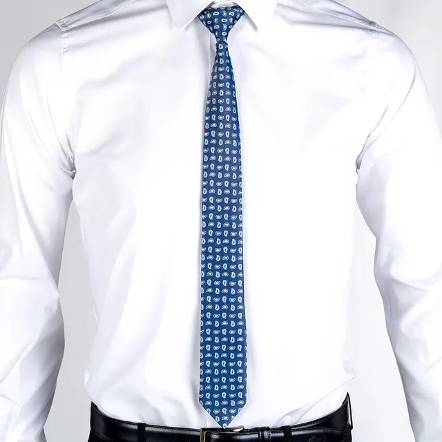 GARY'S Add-Ons Slim Jacquard cravate bleue nœud cousu