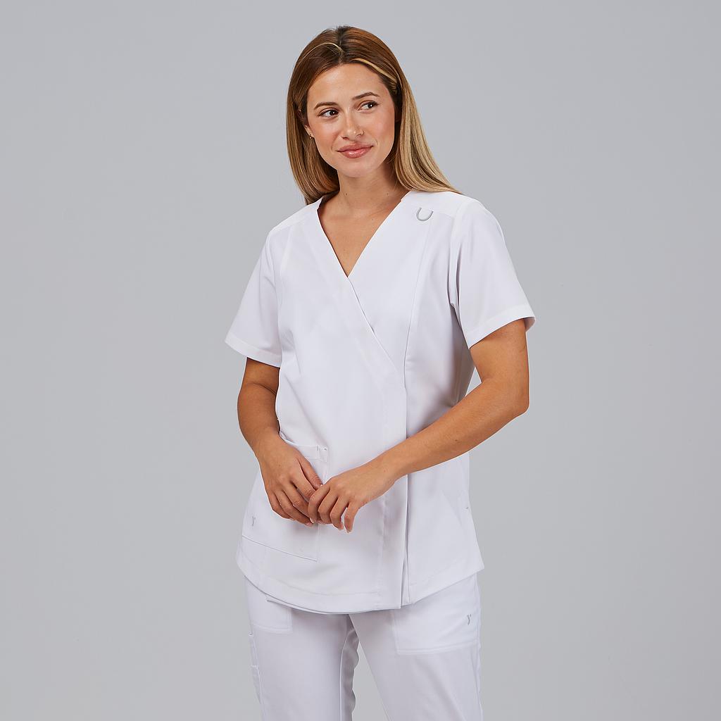 GARY'S Elira blouse médicale noire manches courtes stretch