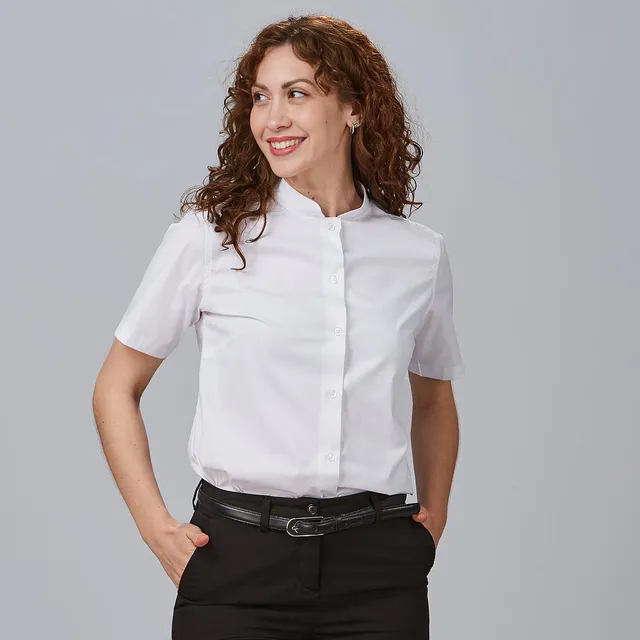 Gary's POP blouse de travail femme col mao noir