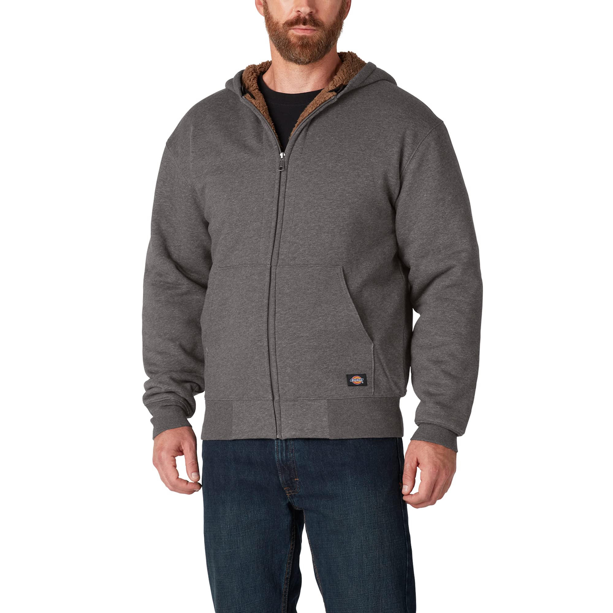 Dickies Sherpa Sweat à Capuche Zippé Gris Chiné L