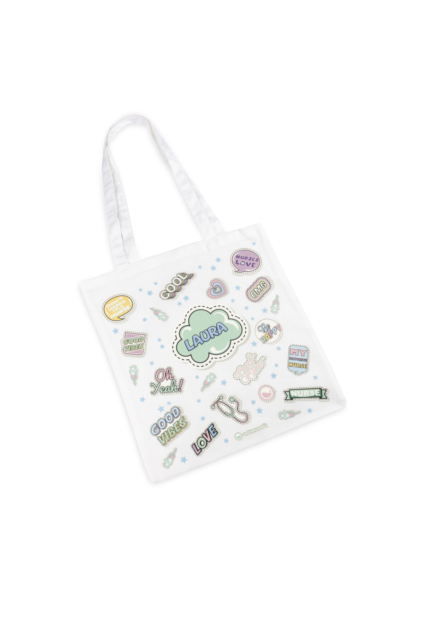Enfermania Stickers Collection tote bag blanc personnalisable coton