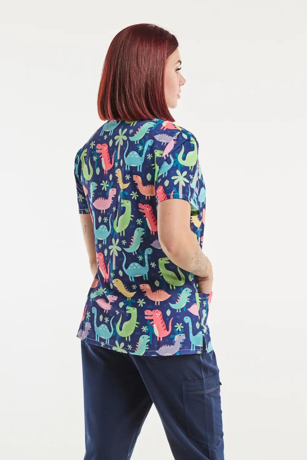 Aelin Paris tunique médicale femme Dino Pop imprimée stretch