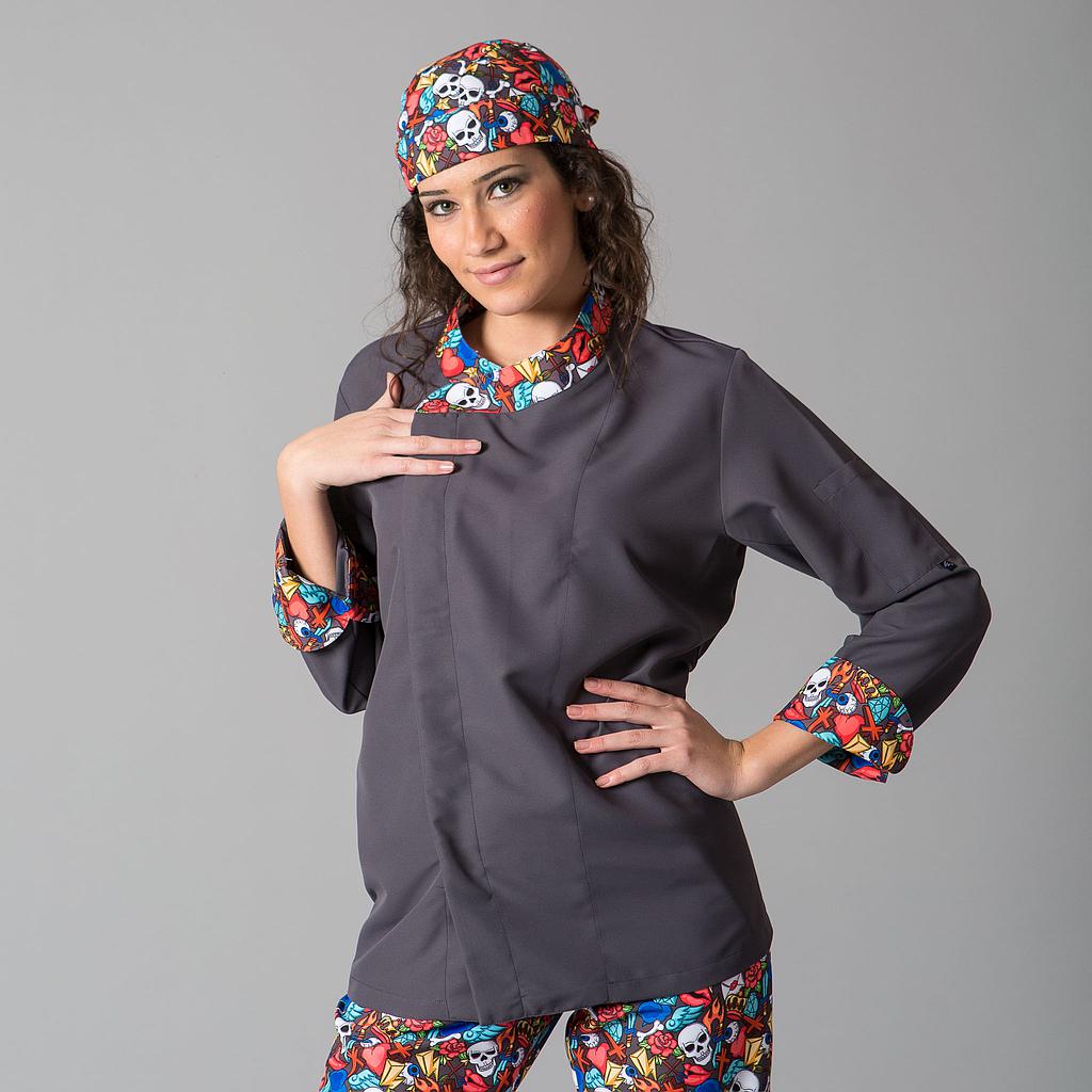 GARY'S Ayala veste de cuisine unisexe microfibre coco skull YL