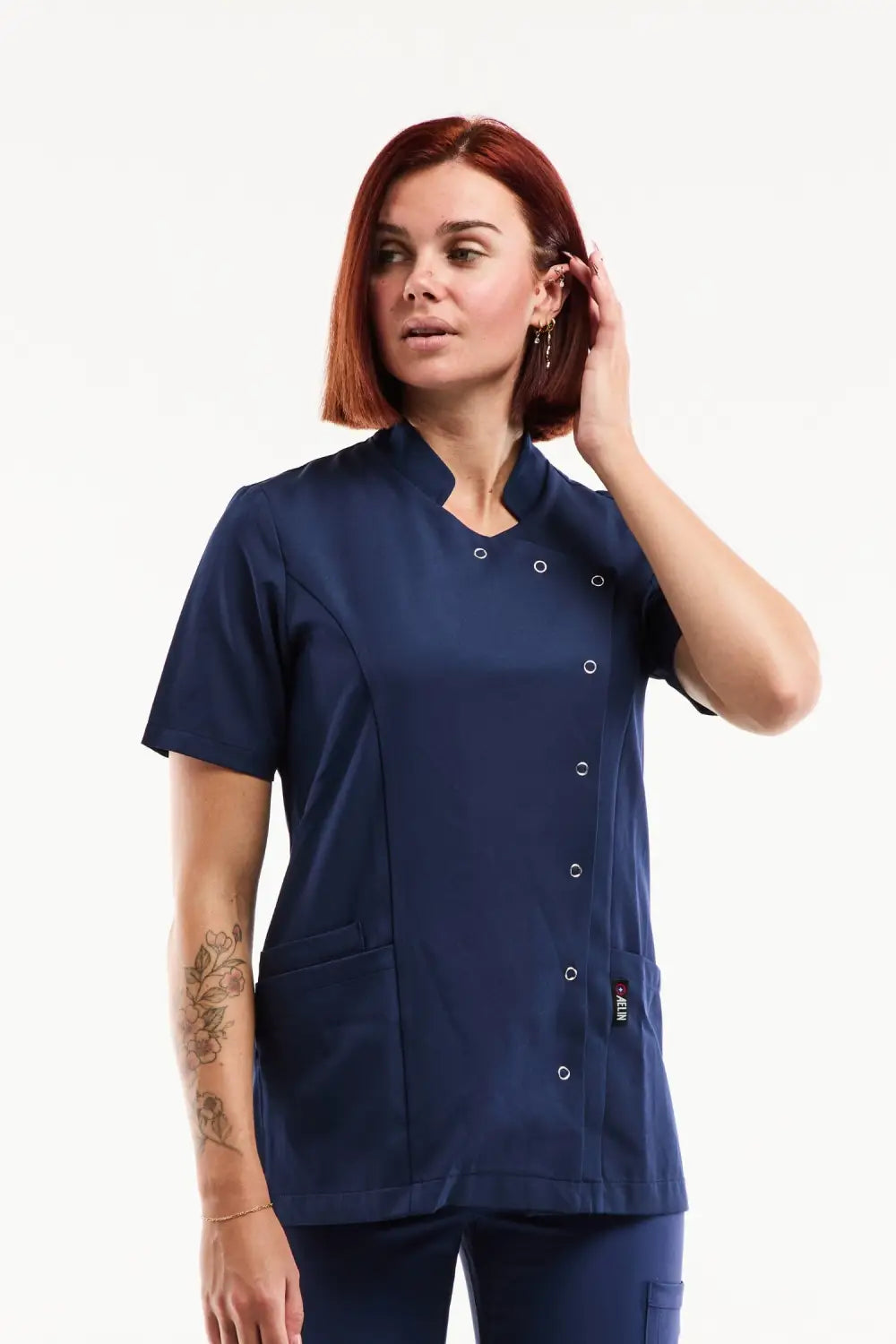 Aelin Aurelia Blouse Médicale Femme Marine Stretch