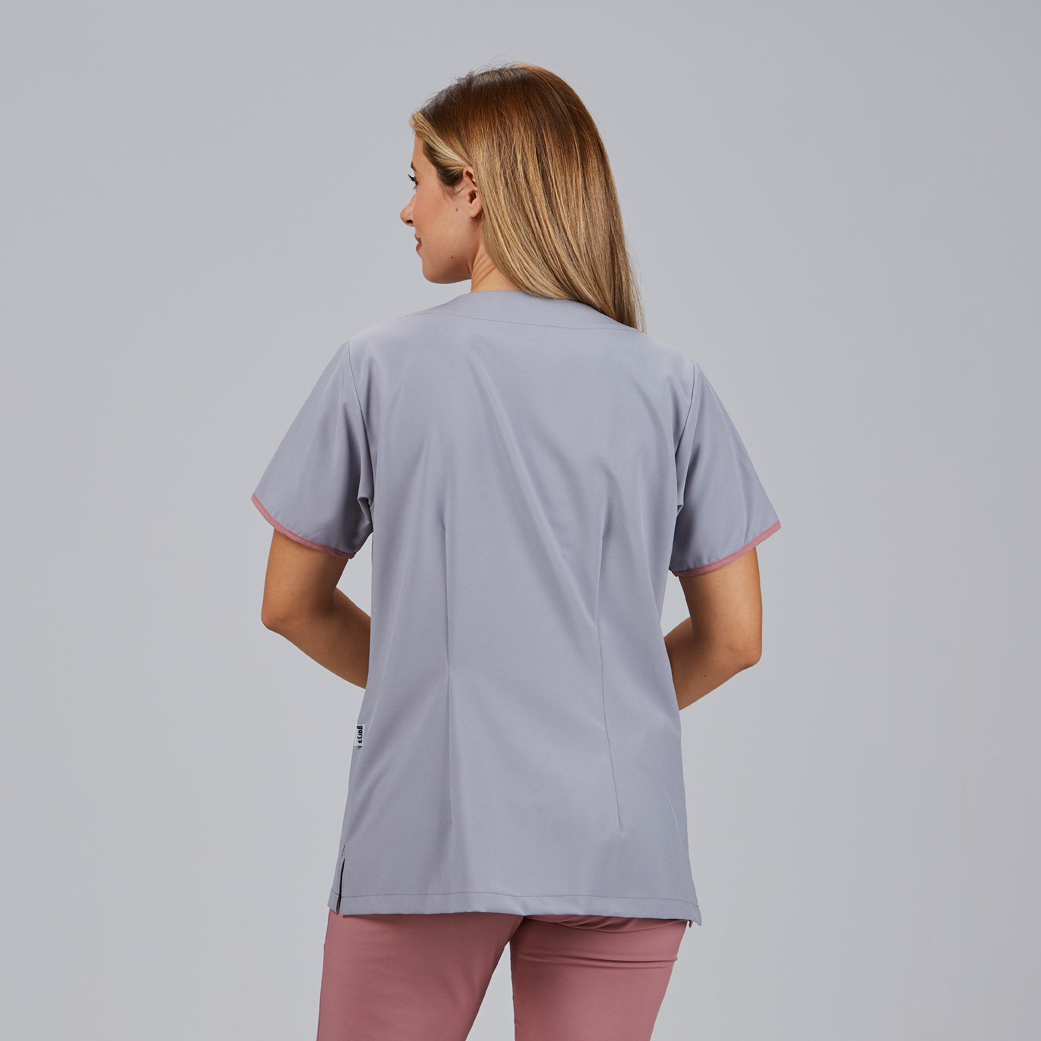 Gary's Blouses blouse médicale gris perle manches courtes
