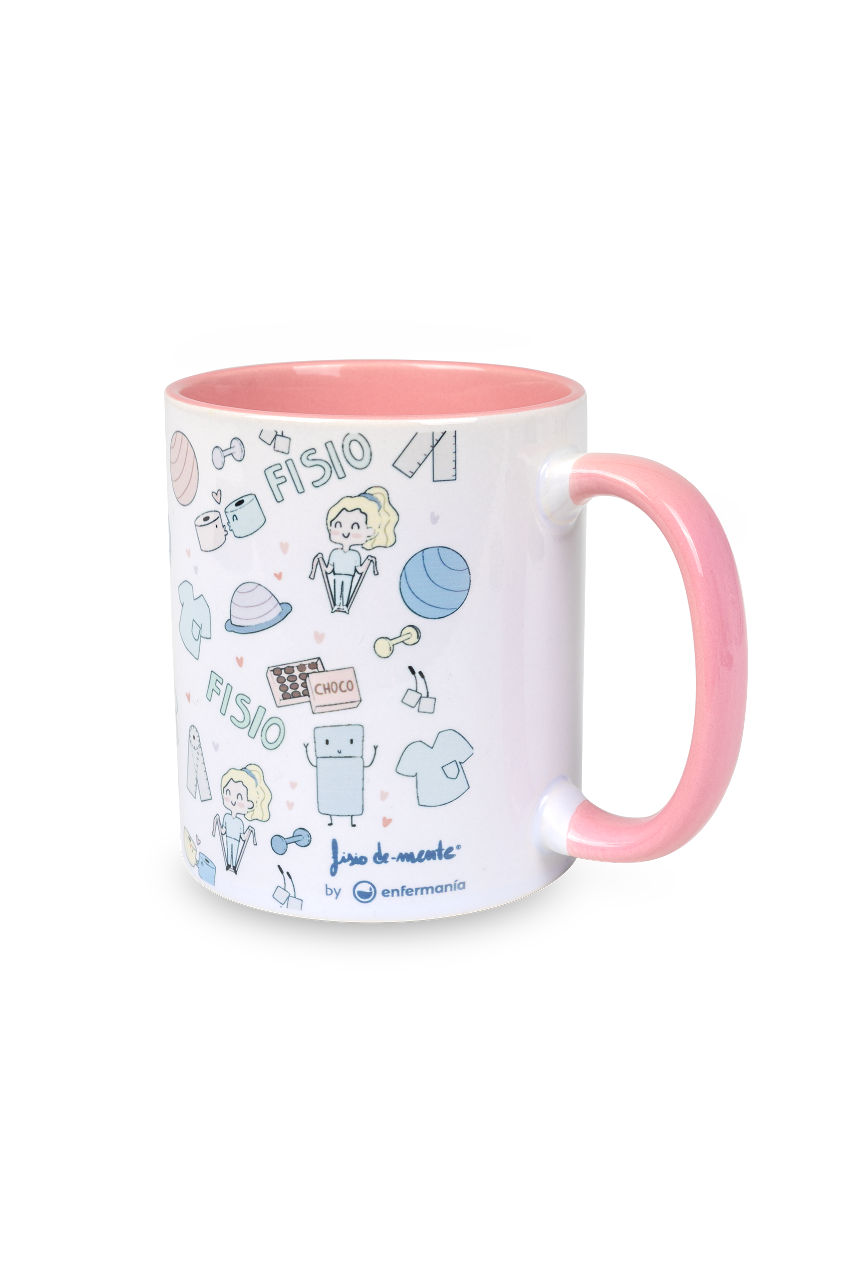 Enfermania Regalos Fisio Pastel tasse rose personnalisable 350 ml