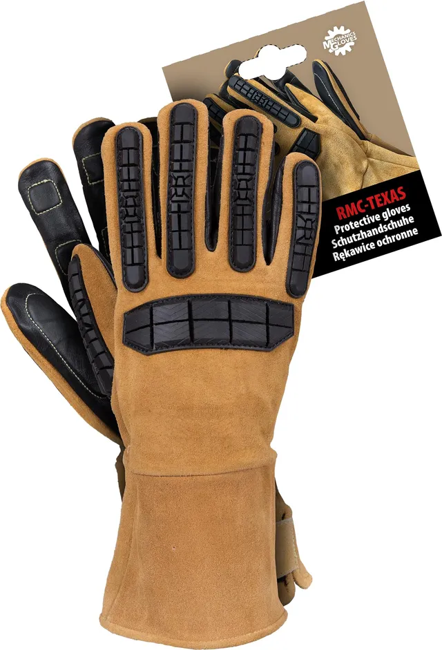 Reis RMC-Texas gants de protection cuir noir-miel XL