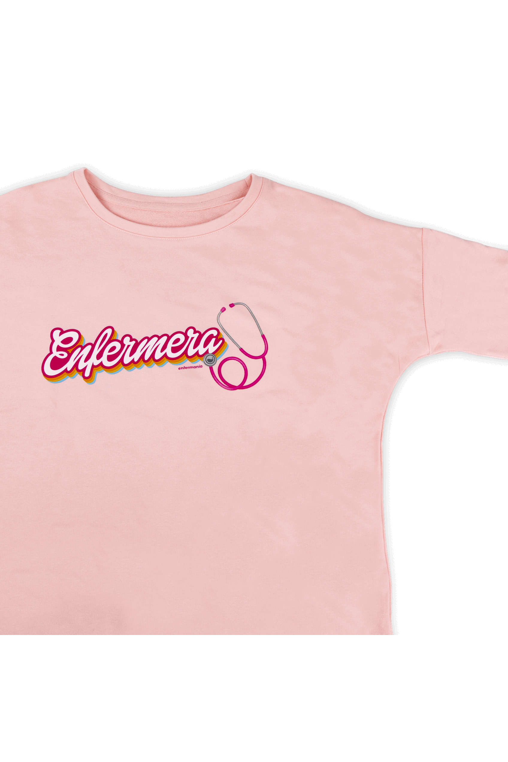Enfermania sweat rose infirmière coton bio S/M L/XL
