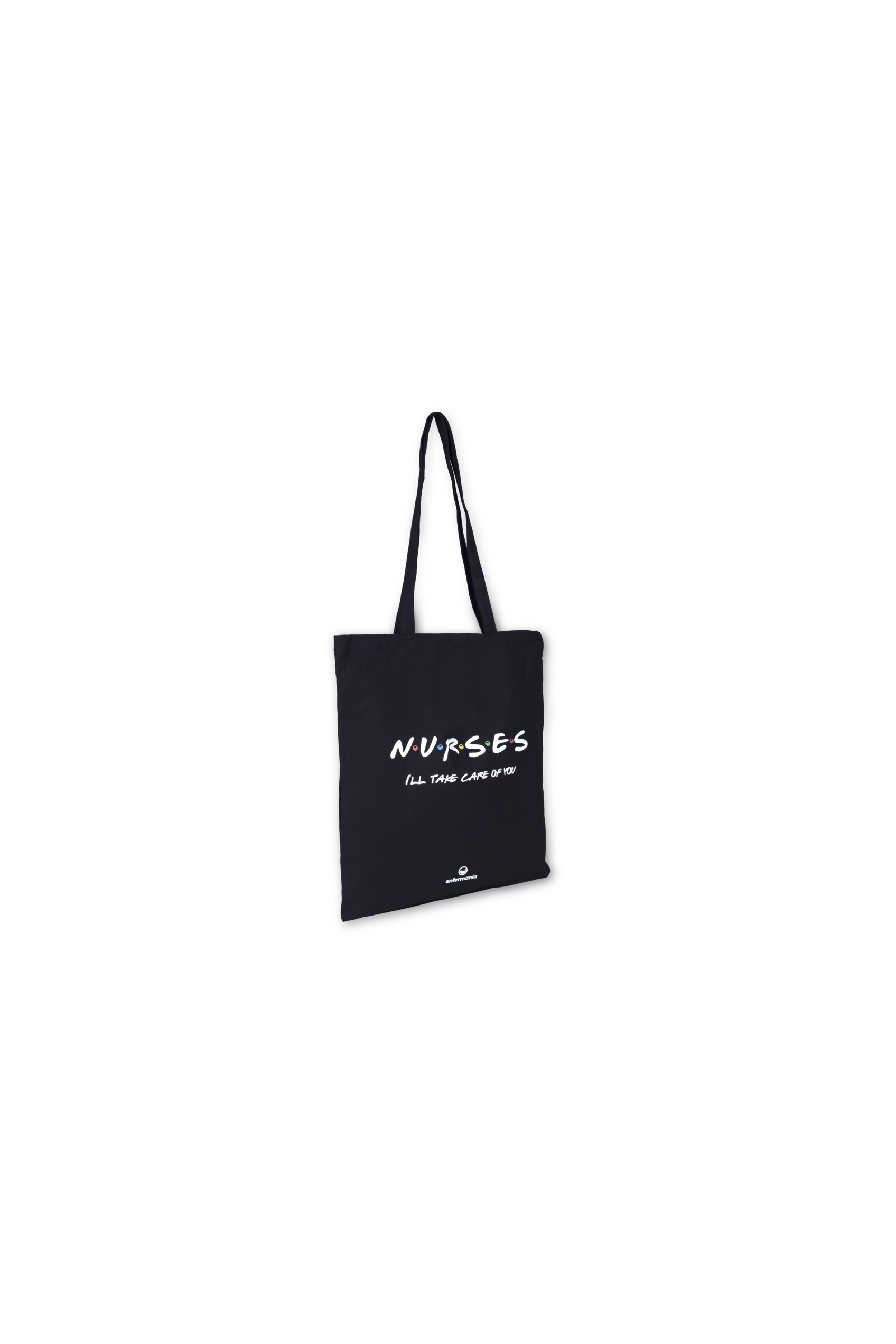 Enfermania tote bag noir imprimé coton 37x40 cm