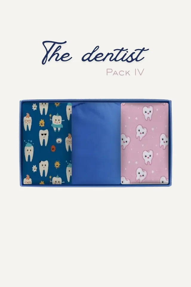 Aelin Paris pack 3 calots bloc The dentist IV coton