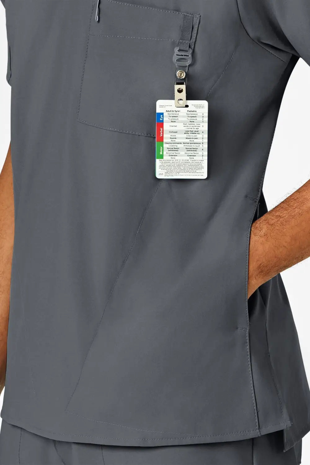 Aelin LUCA W123 Tenue médicale homme gris stretch