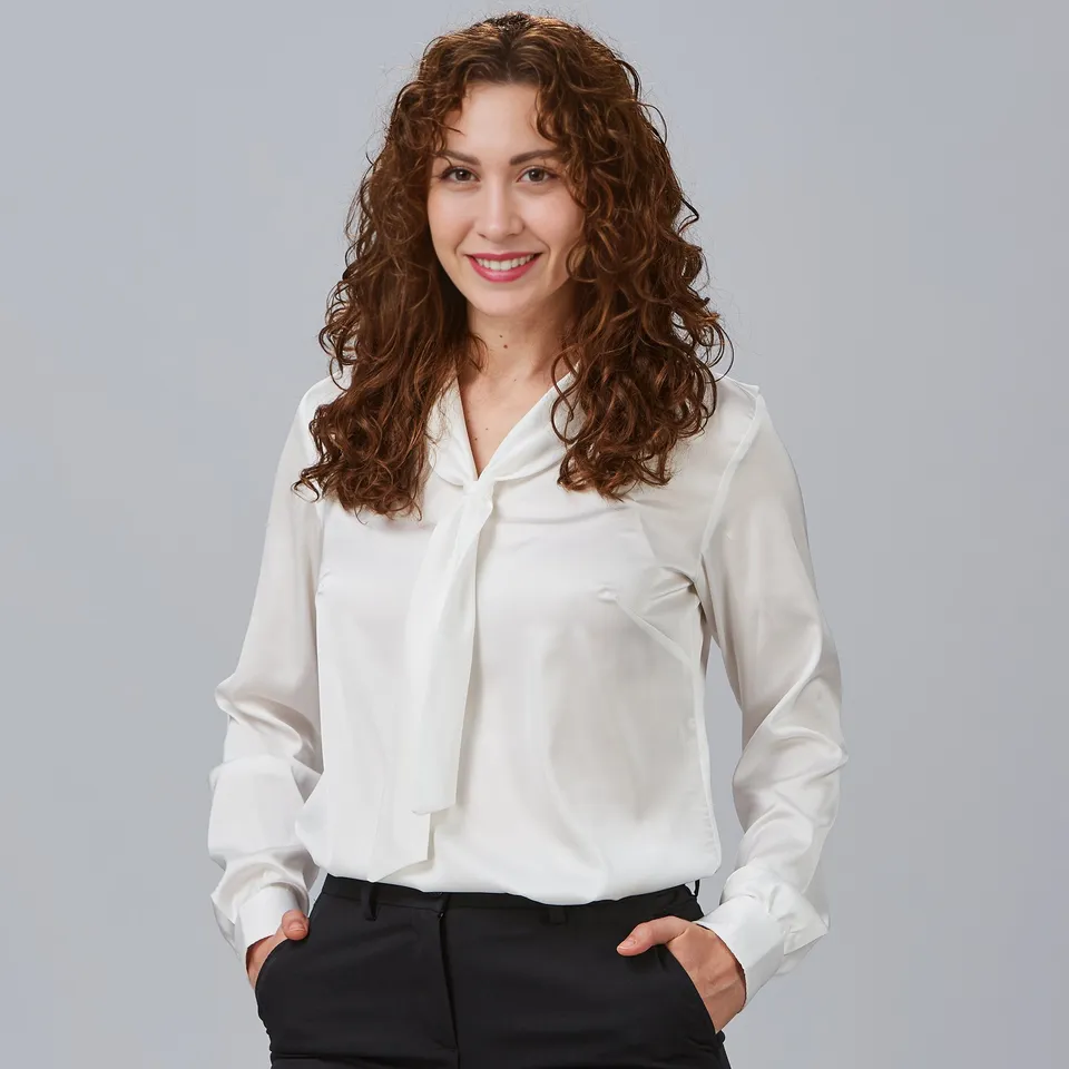 Gary's Oriana blouse satin femme manches longues noire