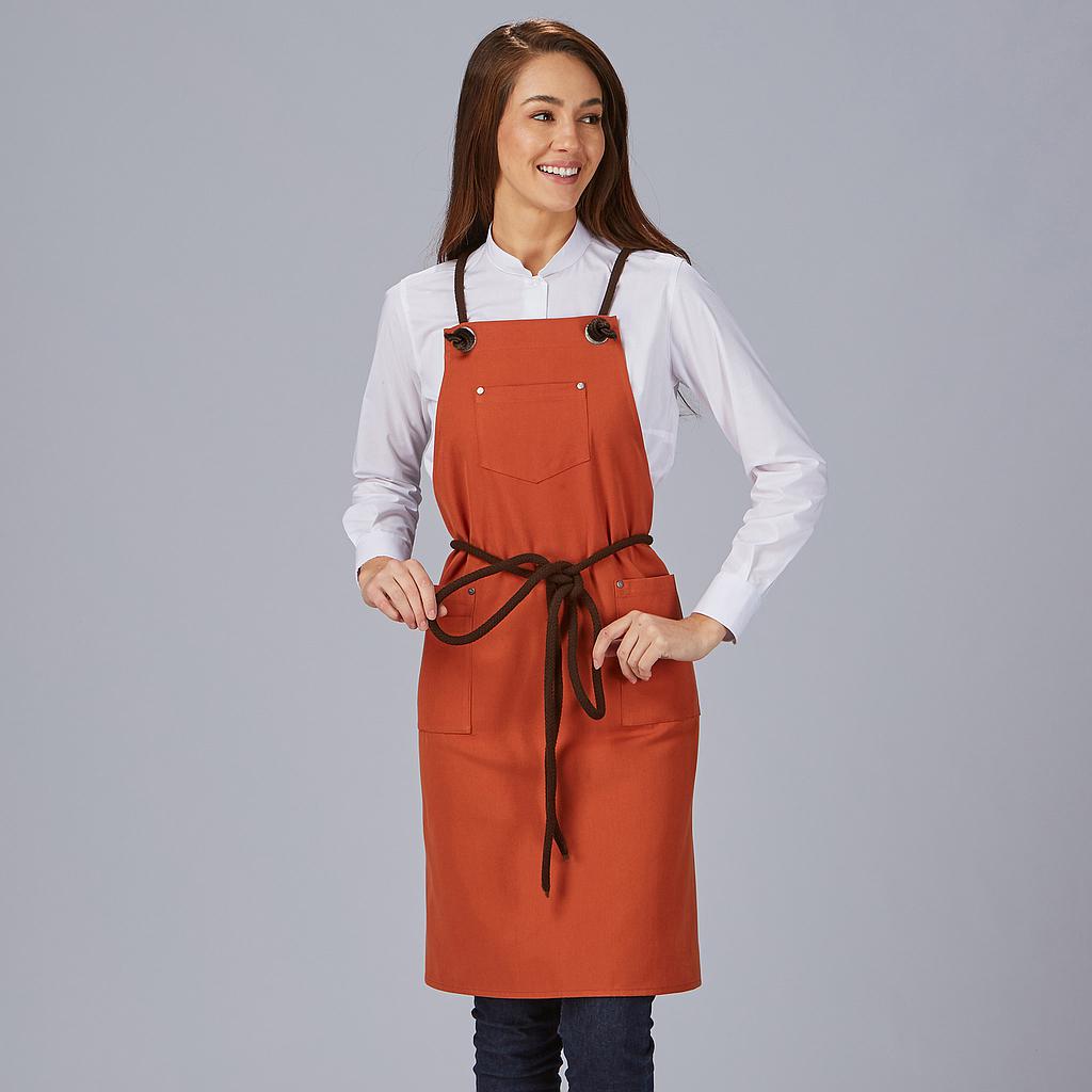GARY'S Aprons tablier bavette noir 88x74 cordon tressé 5 poches